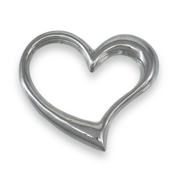 Open Heart Pin Brooch | Vintage SU Thailand Sterling Silver 925 - Picture 1 of 5